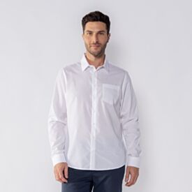 Camisa Social Masculina Com Bolso Marc Alain