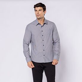 Camisa Social Masculina Listrada Marc Alain Fil A Fil Preto