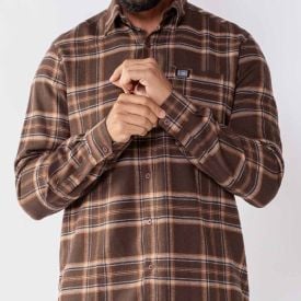 Camisa Xadrez Masculina Em Flanela Marc Alain Bege Ft235-002