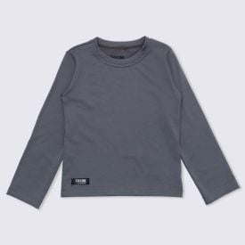 Camiseta 12 a 16 anos Térmica Gola Redonda Fakini Chumbo