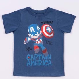 Camiseta Capitão América Infantil 1 a 3 Anos Marvel
