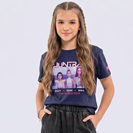 Camiseta Cropped Infantil Guerreiras Do K-Pop 6 a 14 Anos