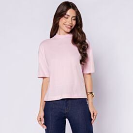 Camiseta Feminina Em Algodão Boby Blues Rosa