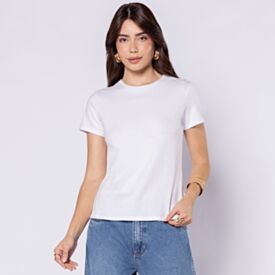 Camiseta Feminina Em Algodão Patricia Foster Branco
