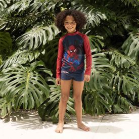 Camiseta Infantil Com Proteção UV Homem-Aranha 4 a 10 Anos Marvel