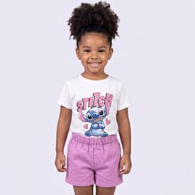 Camiseta Infantil Menina 1 a 3 Anos Stitch Disney