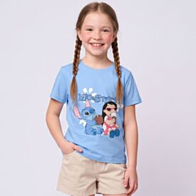 Camiseta Infantil Menina 4 a 10 Anos Lilo e Stitch Disney