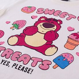 Camiseta Infantil Menina 4 a 10 Anos Lotso Disney Marfim