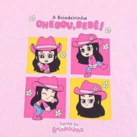 Camiseta Infantil Menina Boiadeirinha 2 a 8 Anos Rosa Petala