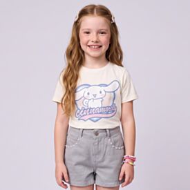 Camiseta Infantil Menina Cinnamoroll 4 a 10 Anos Natural