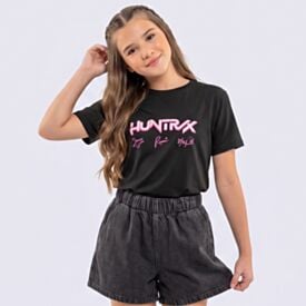 Camiseta Infantil Menina Guerreiras Do K-Pop 6 a 14 Anos Preto