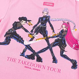 Camiseta Infantil Menina Guerreiras Do K-Pop 6 a 14 Anos Rosa