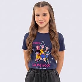 Camiseta Infantil Menina Guerreiras Do K-Pop 6 a 14 Anos