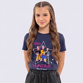 Camiseta Infantil Menina Guerreiras Do K-Pop 6 a 14 Anos