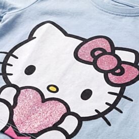 Camiseta Infantil Menina Hello Kitty 1 a 3 Anos Sanrio Azul 0855