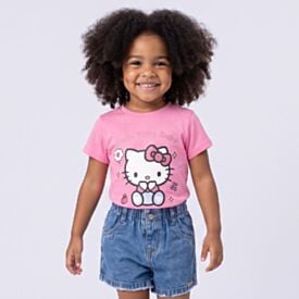 Camiseta Infantil Menina Hello Kitty 1 a 3 Anos