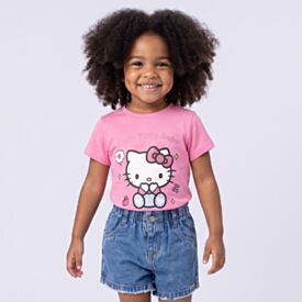 Camiseta Infantil Menina Hello Kitty 1 a 3 Anos