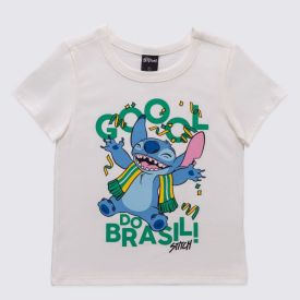 Camiseta Infantil Menina Stitch Copa 4 A 10 Anos Disney
