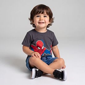Camiseta Infantil Menino 1 a 3 Anos Homem-Aranha Chumbo