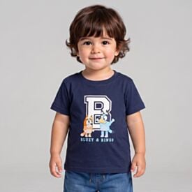 Camiseta Infantil Menino 1 a 4 Anos Bluey Marinho