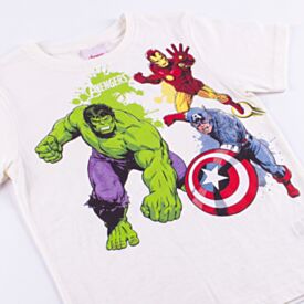 Camiseta Infantil Menino 4 a 10 Anos Avengers Natural