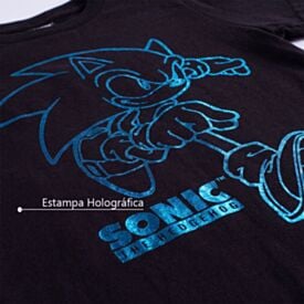 Camiseta Infantil Menino 4 a 10 Anos Sonic Preto