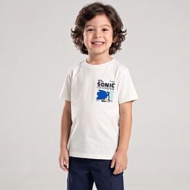 Camiseta Infantil Menino 4 a 10 Anos Sonic Natural