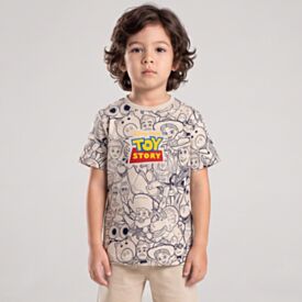 Camiseta Infantil Menino 4 a 10 Anos Toy Story Disney Off White