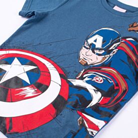 Camiseta Infantil Menino Capitão América 4 a 10 Anos Petroleo Light