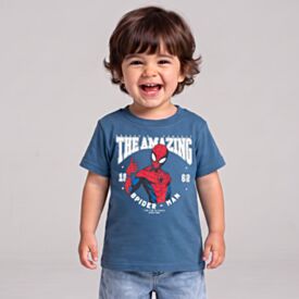 Camiseta Infantil Menino Homem-Aranha 1 a 3 Anos Petroleo Light
