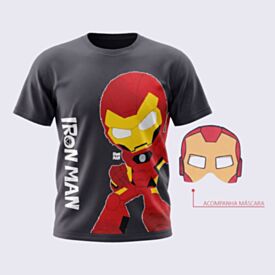 Camiseta Infantil Menino Homem De Ferro 1 a 3 Anos Chumbo