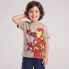Camiseta Infantil Menino Homem De Ferro 4 a 10 Anos Ceramica