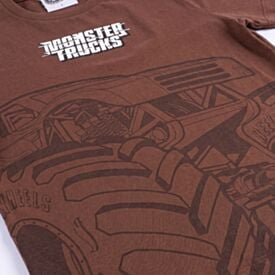Camiseta Infantil Menino Hot Wheels 4 a 10 Anos Mattel Marrom