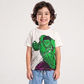 Camiseta Infantil Menino Hulk 4 a 10 Anos Marvel Natural