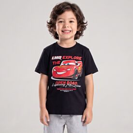 Camiseta Infantil Menino Mcqueen 4 a 10 Anos Disney Preto