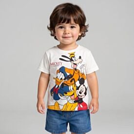 Camiseta Infantil Menino Mickey 1 a 3 Anos Disney  Natural