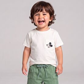 Camiseta Infantil Menino Mickey 1 a 3 Anos Disney  Natural