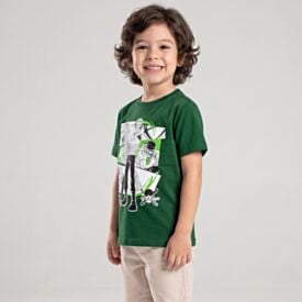 Camiseta Infantil Menino One Piece 4 a 10 Anos Verde