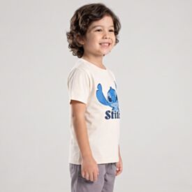 Camiseta Infantil Menino Sititch 4 a 10 Anos Disney Marfim