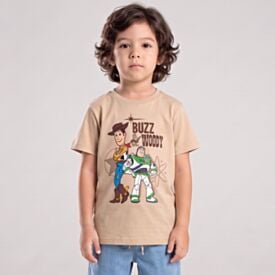 Camiseta Infantil Menino Toy Story 4 a 10 Anos Disney Bege