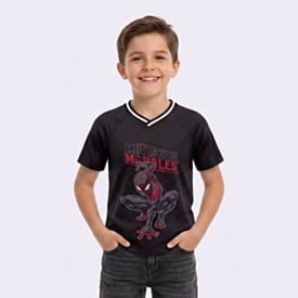 Camiseta Infantil Miles Morales 4 a 10 Anos Marvel Preto