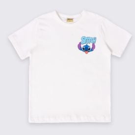 Camiseta Infantil Stitch 4 a 10 anos Com Mochila Disney