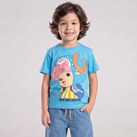 Camiseta Infantil Tony Chopper 4 a 10 Anos Bandup Azul