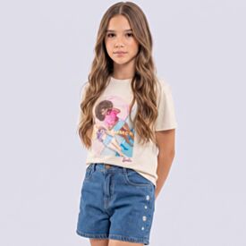 Camiseta Juvenil Menina Barbie 12 a 16 Anos