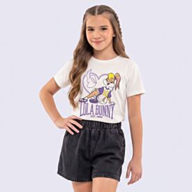 Camiseta Juvenil Menina Lola Bunny 12 a 16 Anos Off White