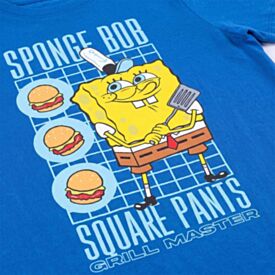 Camiseta Juvenil Menino Bob Esponja 12 a 16 Anos Azul