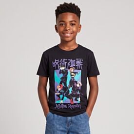 Camiseta Juvenil Menino Jujutsu Kaisen 12 a 16 Anos Preto
