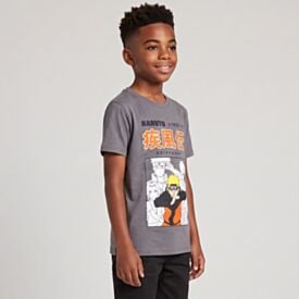 Camiseta Juvenil Menino Naruto 12 a 16 Anos Cinza