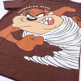 Camiseta Juvenil Menino Taz 12 a 16 Anos Marrom