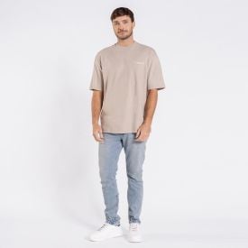 Camiseta Masculina Box Em Algodão Thing Bege 15-1305